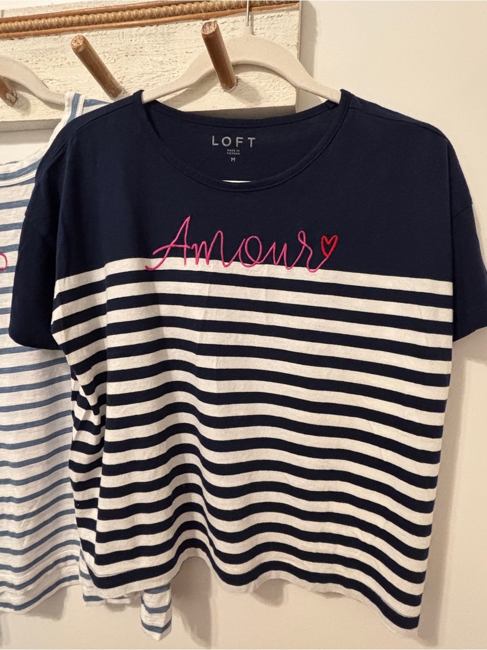 Loft Striped Short Sleeve Shirt Size Medium